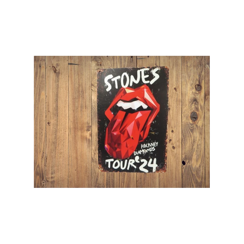 Enseigne murale The ROLLING STONES 'Hackney Diamonds 2024' - Vintage Retro - Mancave - Décoration murale